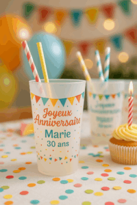 Gobelet personnalisé anniversaire original pour fête
